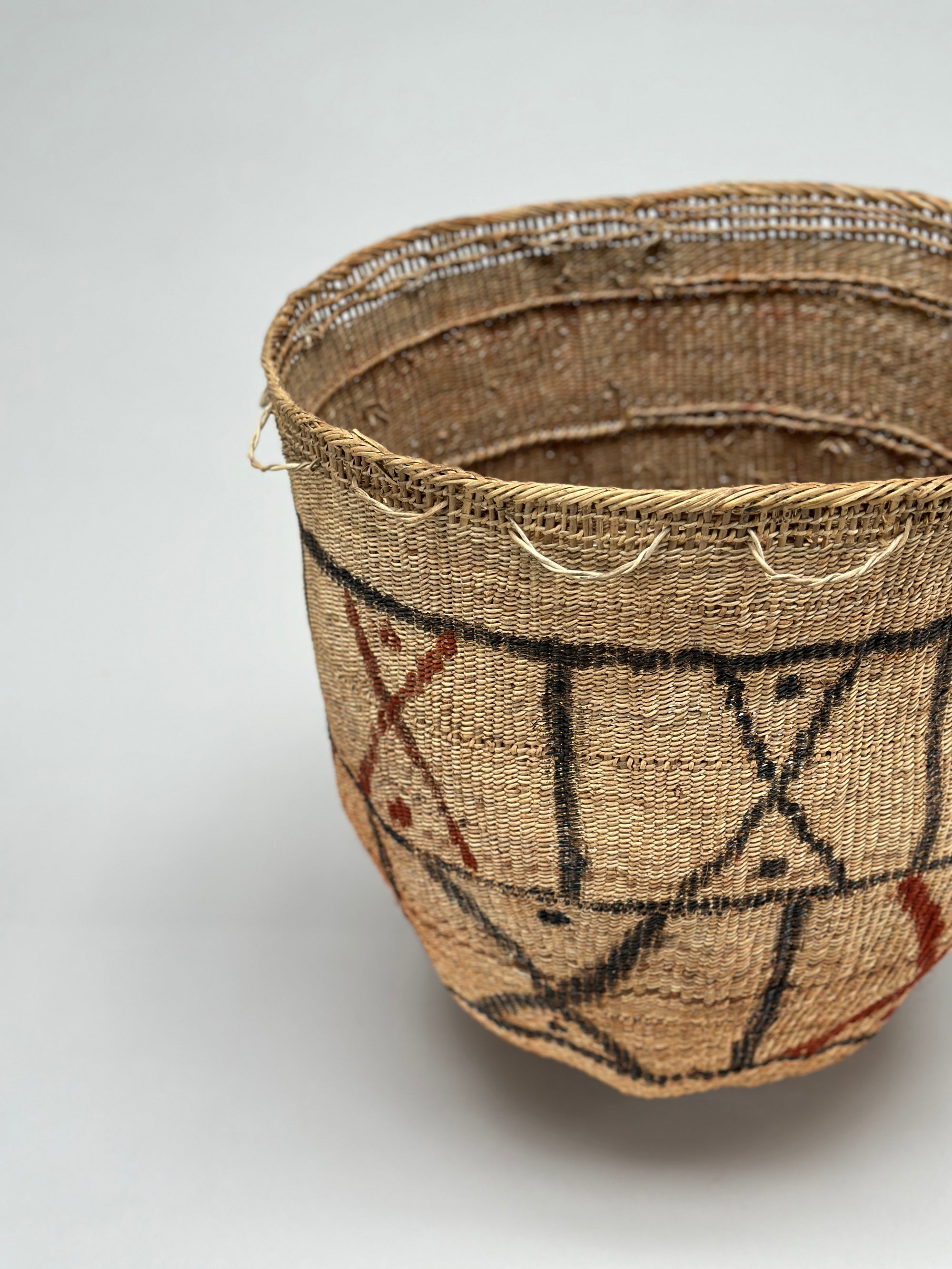 Wii Basket with Urucum & Black Graphism by Yanomami