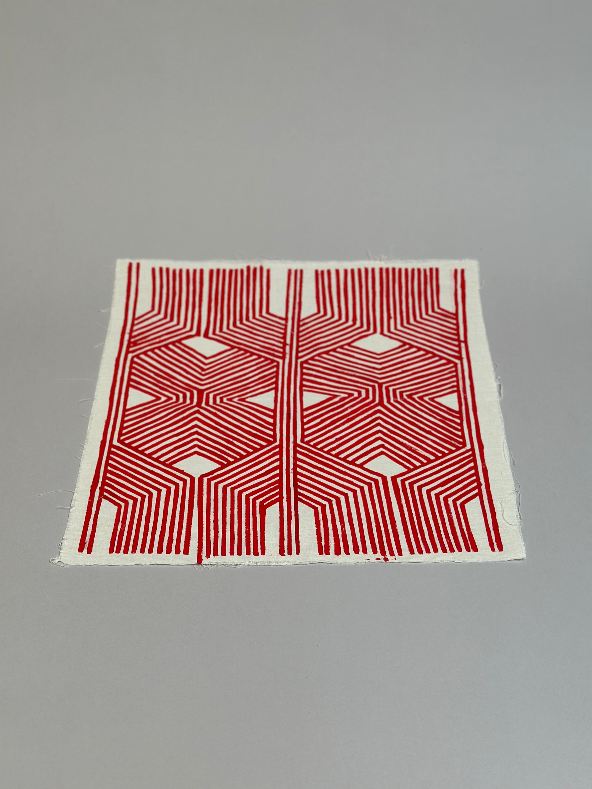 18" x 18" Red Graphism by Kayapo